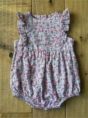 JoJo Maman Bebe Floral Print Frill Romper size 3-6 Months
